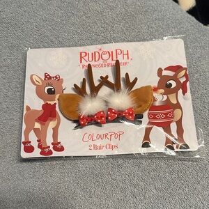 Colourpop Reindeer Hair Clips with Red Bows